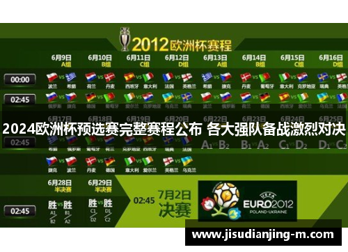 2024欧洲杯预选赛完整赛程公布 各大强队备战激烈对决